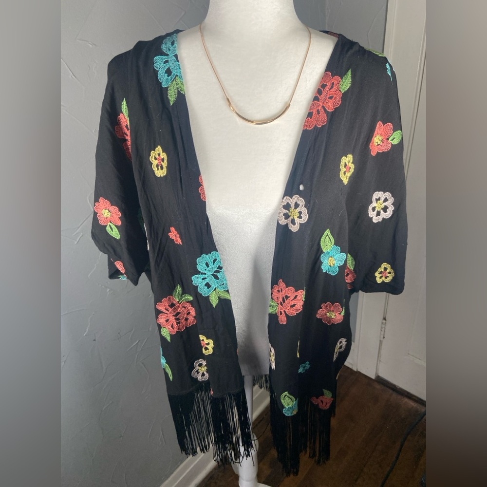 Torrid flower print with Fringes shawl